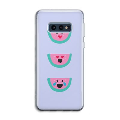 Smiley watermeloen: Samsung Galaxy S10e Transparant Hoesje