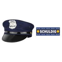 Politie accessoires set - voor volwassenen - politiepet - en een jij bent schuldig sticker