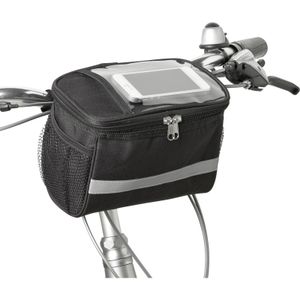 Fiets koeltas/stuurtas fietskoeltas zwart/grijs 4 liter