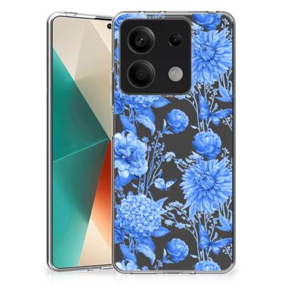TPU Case voor Xiaomi Redmi Note 13 5G Flowers Blue TPU Case voor Xiaomi Redmi Note 13 5G Flowers Blue
