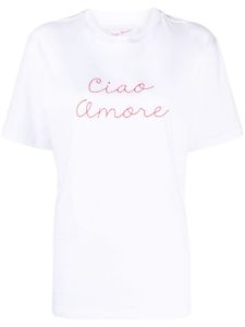 Giada Benincasa t-shirt en coton à slogan brodé - Blanc