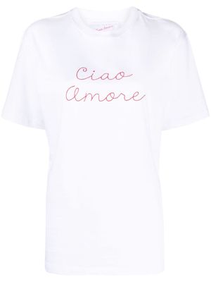 Giada Benincasa t-shirt en coton à slogan brodé - Blanc