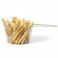 Cosy & Trendy Snackmandje - rond - patatmandje - RVS - D19 x H7 cm - mini frituurmandje