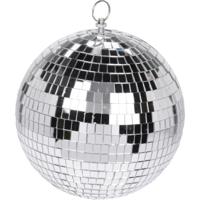 Grote discobal kerstbal - zilver - 15 cm - glas/foam - spiegelbollen - thumbnail