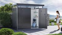 Biohort Highline H1 metalen tuinhuis 275x155x222 cm met dubbele deur- Plat dak- Metaal- Biohort Biohort Highline H1 metalen tuinhuis 275x155x222 cm met dubbele deur- Plat dak- Metaal- Biohort