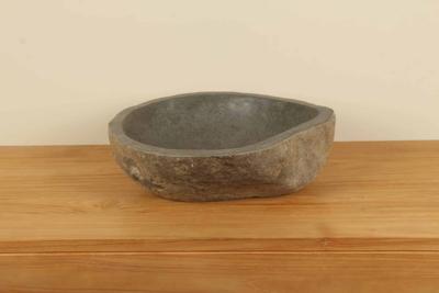 Aufsatzwaschbecken aus Flussstein RM030320, 47x42x15 cm