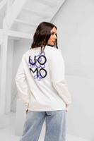 24 Uomo Flora 2.0 Longsleeve Shirt Dames Off-White/Blue - Maat XS - Kleur: Wit | Soccerfanshop