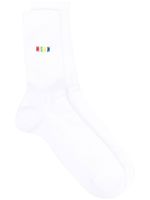 MSGM chaussettes à logo brodé - Blanc