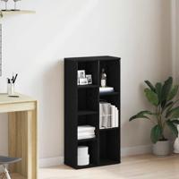 Boekenkast 50x25x104 cm bewerkt hout zwart eikenkleurig