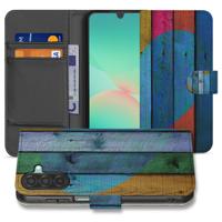 Samsung Galaxy A17 Bookstyle Hoesje Wood Heart Bruin Met Pasjes