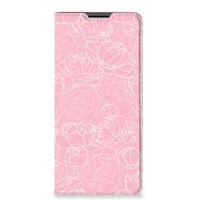 Motorola Edge 30 Pro Smart Cover White Flowers