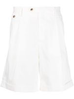 Lardini short en coton stretch à plis - Blanc - thumbnail