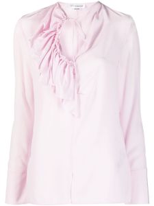 Victoria Beckham blouse en soie à volants - Rose