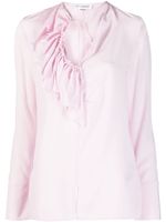 Victoria Beckham blouse en soie à volants - Rose - thumbnail