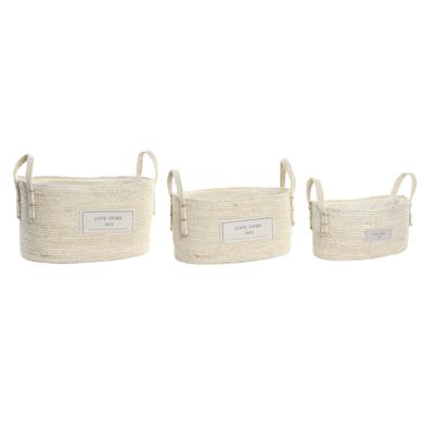 Mandenset DKD Home Decor Katoen Vezel (34 x 23 x 20 cm)