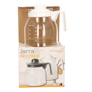 Theepot/koffiepot met wit deksel en handvat 1 liter