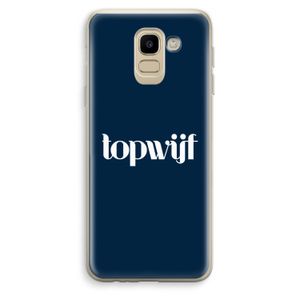 Topwijf Navy: Samsung Galaxy J6 (2018) Transparant Hoesje