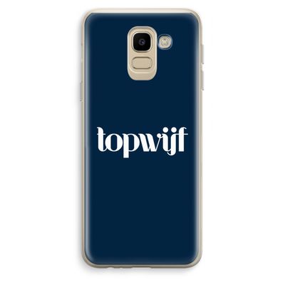 Topwijf Navy: Samsung Galaxy J6 (2018) Transparant Hoesje