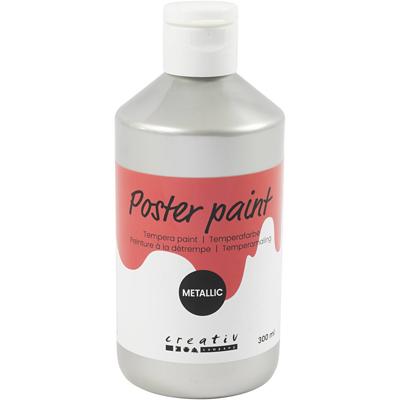 Creativ Company Tempera verf metallic , zilver, 300 ml/ 1 doos