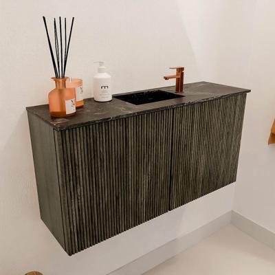 Toiletmeubel Mondiaz Joya Dlux | 80 cm | Meubelkleur Shadow | Faye wastafel Lava Wasbak Midden | 1 kraangat