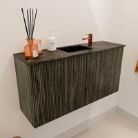 Toiletmeubel Mondiaz Joya Dlux | 80 cm | Meubelkleur Shadow | Faye wastafel Lava Wasbak Midden | 1 kraangat