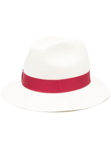 Borsalino fédora Panama en paille - Blanc