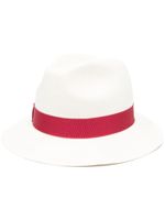 Borsalino fédora Panama en paille - Blanc