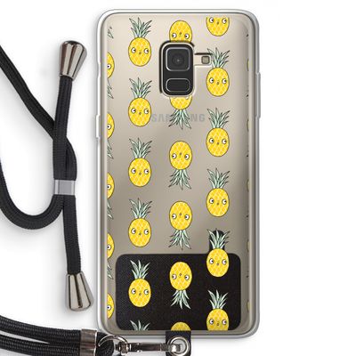 Ananas: Samsung Galaxy A8 (2018) Transparant Hoesje met koord