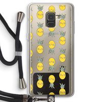 Ananas: Samsung Galaxy A8 (2018) Transparant Hoesje met koord