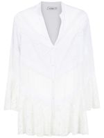 Amir Slama robe-chemise à empiècements transparents - Blanc