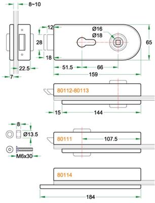 Glasdeurslot München rvs mat PC