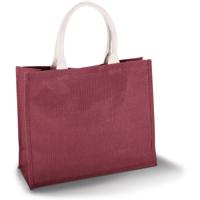 Jute boodschappen strandtas - rood - 42 x 36 cm - Strandartikelen beach bags/shoppers