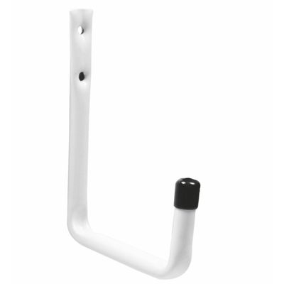 Garage/zolder gereedschap wand/muur ophanghaken - metaal - wit - H14 cm x B12 cm