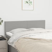 Hoofdborden 2 st 72x5x78/88 cm stof lichtgrijs