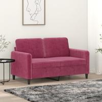 Tweezitsbank 120 cm fluweel wijnrood - thumbnail