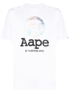 AAPE BY *A BATHING APE® t-shirt en coton à logo imprimé - Blanc