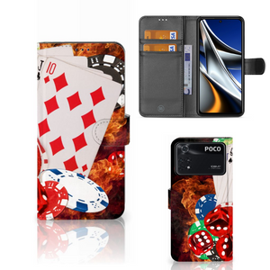 Xiaomi Poco X4 Pro 5G Wallet Case met Pasjes Casino