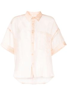 izzue blouse transparente à manches courtes - Rose