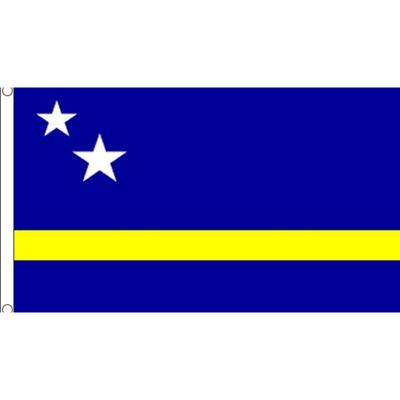 Vlag van Curacao - 90 x 150 cm - landenvlag - polyester - met ringen