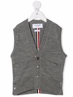 Thom Browne Kids cardigan en laine mérinos à rayures - Gris - thumbnail