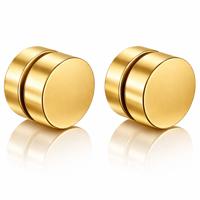 Magnetische Stud oorbellen Goud 8mm