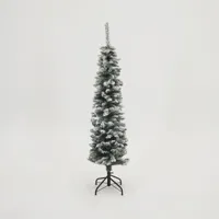 Kunstkerstboom Pencil Pine Snowy 150 cm Hoog Groen Wit Besneeuwd Everlands