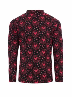 LOOXS Little winter t-shirt meisjes - bruin - harten/longsleeve