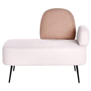 Beliani - ARCEY - Chaise longue - Beige|Bruin - Rechtszijdig - Stof