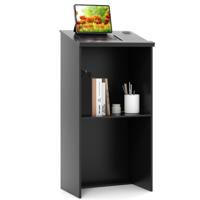 Lessenaar Lectern Staande Bureau van Hout voor Klaslokalen Kantoor Restaurant Seminar 116,5 cm Zwart