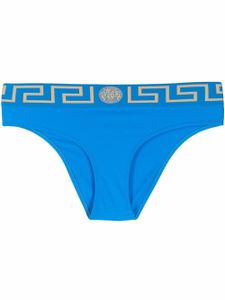Versace bas de bikini à bande Greca - Bleu