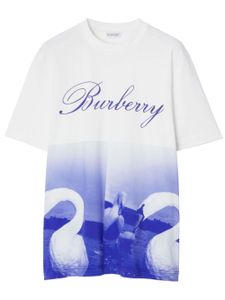 Burberry t-shirt en coton à imprimé graphique - Blanc