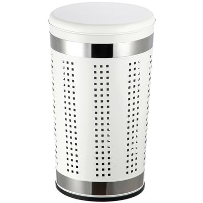 MSV Wasmand Dubai - RVS metaal - witte deksel - 46 liter - luchtgaten - afsluitbaar