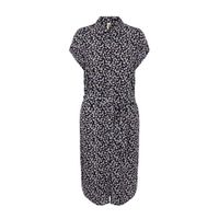 PIECES blousejurk NYA met all over print en ceintuur paars/zwart - thumbnail