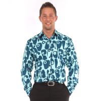 70's Retro Blouse, Moloko, Mint / Petrol-XS | 29% korting - thumbnail